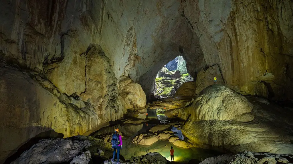 Explorers inside Son Doong Cave in Vietnam